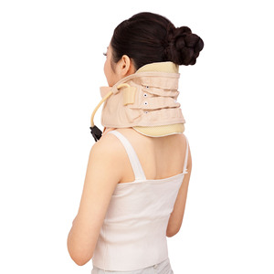 Soporte inflable para la columna cervical, dispositivo de tracción manual de talla única para alivio de hombros y cuello - Product Image 3