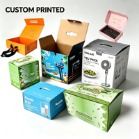 Boîte d'expédition en carton ondulé à rabat supérieur auto-scellant, personnalisée avec logo, pour produits ménagers, vente en gros