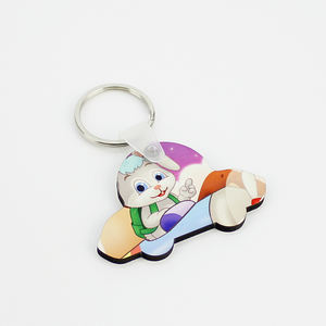 Spot Produit Fête D'anniversaire Décoration Promotion Activités Cadeaux Unique Mdf Sublimation Blancs Laser Gravure <span class=keywords><strong>Porte</strong></span>-clés - Product Image 6