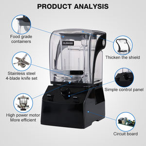 Venta caliente NSF Certified Kitchen Bar Coffee Shop Smoothie Juicers Maker Insonorizado 1.5L 2L 2200W Licuadora comercial con cubiertas - Product Image 3