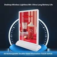 Affichage rechargeable de boîte à lumière LED A4 double face portable pour les bureaux des écoles et les studios d'art