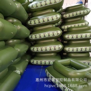<b>Inflatable</b> Tank Shaped Water Spray Swimming Ring Green For Teenagers Resort Hotel Use - Product Image 1
