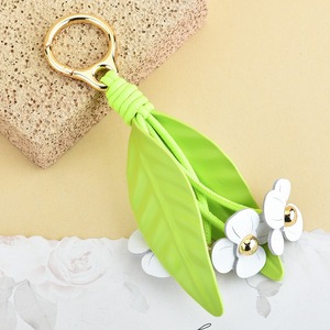 Fresh Clean Leather Compass <b>Keychain</b> Creative Flower Design Foldable Women's Bag Charm Pendant Cute Handmade Accessories HY - Product Image 6