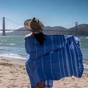 Хлопковое турецкое пляжное полотенце