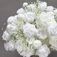 Rapide personnalisé 60cm 50cm boule de fleur blanc luxe soie ronde boule de fleur blanche décoration mariage complet