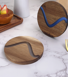 Acacia Wood <b>Resin</b> Hexagon Eco-Friendly Coaster Creative River Epoxy Wooden Cup Mat Heat Insulation Pad Coffee Tea Cup <b>Table</b> - Product Image 5