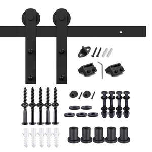 Herrajes para Puertas Corredizas de Granja, Modernos, Duraderos, de Acero Negro, Impermeables, con Sistema para Baño, Cocina y Dormitorio, Gran Venta - Product Image 1