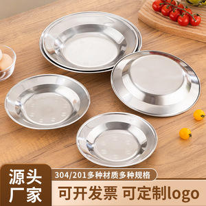 Plato Redondo de Acero Inoxidable 304 de 18 cm, Plato de Servicio Comercial para Restaurante, para Comida, Hotel, Café, Té, Color Sólido - Product Image 5