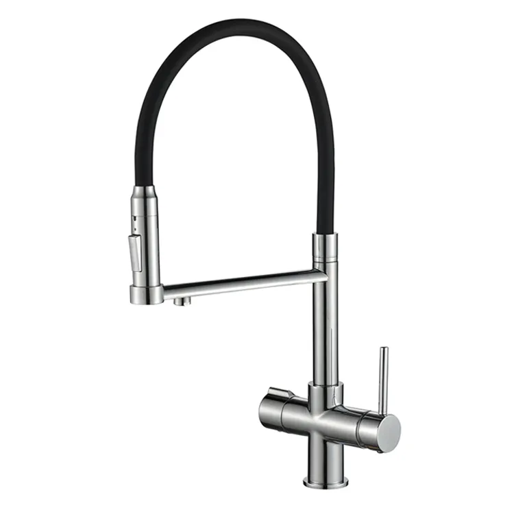 Hot bán 3 cách 4 cách Brass Pull-out phun brass cơ thể bồn rửa máy lọc nước Vòi Nước Nhà Bếp