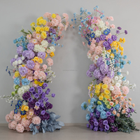Support d'arche floral artificiel en forme de corne, Hortensia vert, pour décoration de fêtes, mariages et événements, personnalisable
