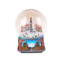 Bulk personalizzato Souvenir della città milano in resina poli palla di neve italia roma globo di neve con inserto fotografico