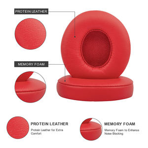 Almohadillas de Repuesto de Alta Calidad en Color Negro, Rojo y Gris Claro para Auriculares <span class=keywords><strong>Beats</strong></span> <span class=keywords><strong>Solo</strong></span> <span class=keywords><strong>2</strong></span> y <span class=keywords><strong>Solo</strong></span> 3 <span class=keywords><strong>Wireless</strong></span> - Product Image 5