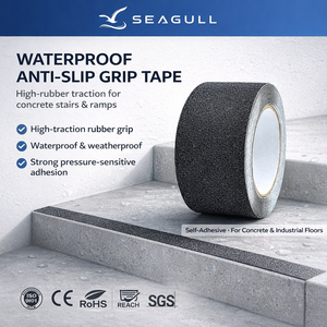 เทปกันลื่นสีดำ 80 กริต แบบมีกาวในตัว ลอกออกได้ ไม่ทิ้งคราบ กันน้ำ ผลิตจาก PVC สำหรับบันได ป้องกันการลื่นไถล ใช้ภายในอาคาร - Product Image 1