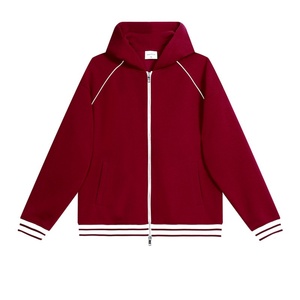 Nouveau sweat-shirt de baseball à capuche style américain 380g, épais, avec boutons en corne, patchwork, basique, décontracté, long, pour couple, automne - Product Image 1