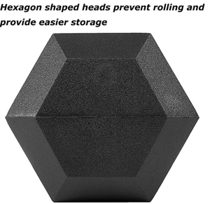 Ensemble d'haltères Hexagonales de 150 lb, recouvertes de caoutchouc, ensemble de poids d'haltères vendu en paire de 5, 10, 15, <span class=keywords><strong>20</strong></span>, 25 lb, haltères hexagonales - Product Image 5