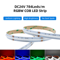 Bande LED RGBW de haute qualité, 12 mm de large, 784 LED/m, 24 V, pour la décoration intelligente du salon, IP20