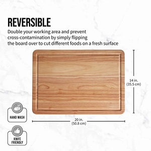 <b>Wooden</b> Cutting Board 50.8x35.5x2cm Rectangle Grooved Kitchen Chopping <b>Block</b> - Product Image 4