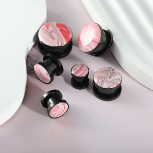 Modernos dilatadores de oreja negros de acero inoxidable para el alargamiento de la oreja, joyería corporal atractiva y de moda - Product Image 2