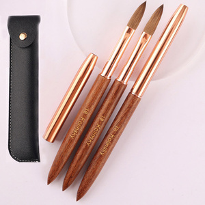 Pinceau à ongles en acrylique Kolinsky avec manche en bois de santal doré, poils de zibeline pur frisés pour l'extension d'ongles et le nail art - Product Image 6
