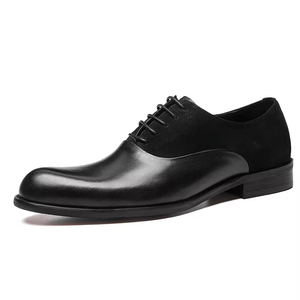 Zapatos de Vestir de Cuero Genuino para Hombre, Formales, de Exportación, Estilo Vintage, Combinación de Cuero, Gamuza y Nubuck - Product Image 1
