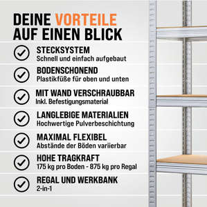 Corrosiebestendig gegalvaniseerd stellingrek voor magazijn, verstelbare planken en eenvoudige montage - Product Image 6