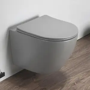 Mat siyah WC avrupa banyo duvar asılı tuvalet seramik duvara monte tuvalet
