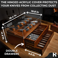 Présentez et Rangez Votre Collection de Couteaux avec le Coffret de Présentation Premium pour Couteaux de Poche Armada pour 40 à 50 Couteaux  Grands Tiroirs