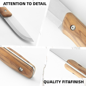 Nhà Máy Outlet Olive gỗ xử lý 440b thép tồn săn bắn cố định Lưỡi Dao Bỏ Túi - Product Image 3