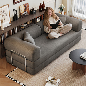 Sofá Cama Convertible Moderno, Sofá Modular Seccional sin Estructura, Tela Chenille Ecológica para Sala de Estar y Dormitorio - Product Image 1