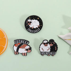 Badge en alliage humoristique avec un <span class=keywords><strong>mot</strong></span> amusant sur les moutons, cadeau <span class=keywords><strong>de</strong></span> fête, épingle en émail - Product Image 1