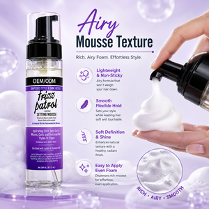 Mousse Definidora de Rizos Orgánica OEM ODM, Fijación Fuerte, Control del Frizz para Rizos Naturales, Ondas, Espirales y Cabello Texturizado, Marca Privada - Product Image 5