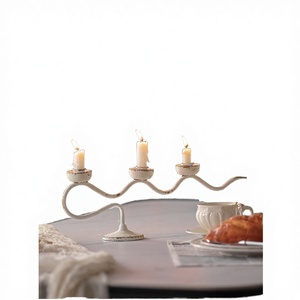 Retro Romantic Wedding Party Table Decorations Iron Handmade Lead Free <b>Candle</b> Holders Lanterns Jars for Home Dining Light <b>Dinner</b> - Product Image 3