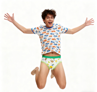 T-shirt imprimé pour adulte motif excavatrice, haut pour adulte avec boutons-pression aux épaules pour homme, jolies tenues ABDL