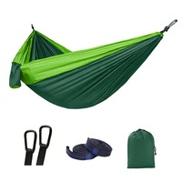 Hamac de camping double multicolore pliable en nylon avec sac de transport, balançoire d'extérieur, vente en gros
