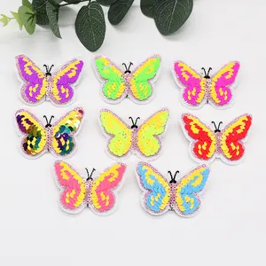 Custom Iron On Butterfly Embroidery Patch Wholesale Embroidered Sequin Patches For Clothes