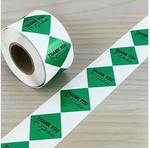 Adesivi Rotondi Dorati Personalizzabili Lucidi Impermeabili 'Grazie' Sigilli Permanenti <span class=keywords><strong>per</strong></span> Artigianato - Product Image 5