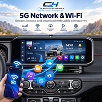 Autoradio 15'' pour Jeep Wrangler 2018-2022, écran tactile QLED, navigation Android, GPS, CarPlay sans fil, DSP, FM, AM