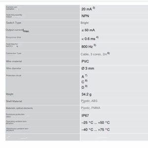 GTB2S-N1451 bệnh mới ban đầu khuếch tán phản xạ quang điện Cảm biến vật liệu nhựa Sản xuất tại Trung Quốc số thứ tự 1060203 - Product Image 4