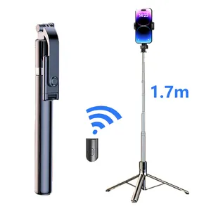 Mobile phone selfie stick extends 1 meter with a 7-meter remote control and multifunctional human desktop tripod booth