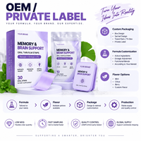 Bandes de film oral à dissolution rapide pour la mémoire, à base de Bacopa, Ginkgo et Phosphatidylsérine, pour le cerveau, OEM, Marque Privée