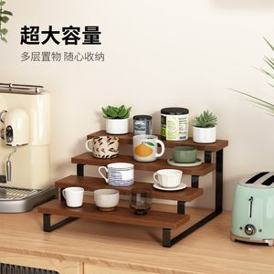 Wooden Three Layer Display Shelf Natural Wood Color Bathroom Storage Organizer Tiered Rack For Perfume And Cosmetics - Product Image 3