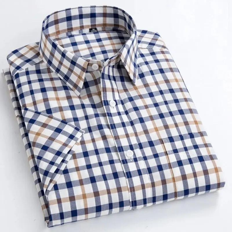 2022 hot sale high quality custom men's plaid shirt oxford shirt for men preppy style shirt