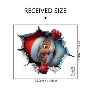 Pegatina de Pared Creativa 3D con Efecto de Lágrima de Papá Noel, Decoración Navideña de Tela No Tejida para Sala de Estar - Product Image 5
