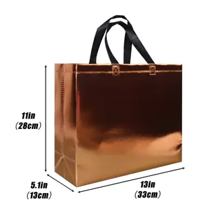 NEW DESIGN Multi-color Shiny Laser ECO Reusable Bright Film Lamination Gift Non-woven Shopping Tote Bag