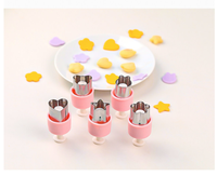 Nieuwe fruit- en groentesnijderset, mini koekjes- en fruitsnijders van roestvrij staal voor bento lunch, sandwiches, kaas, bakken
