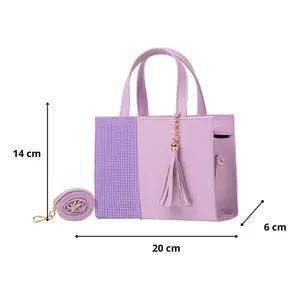 Sac bandoulière lilas pour femme Fana en cuir PU avec poignée unique, fermeture éclair, motif géométrique, élégant pour un usage quotidien - Product Image 3