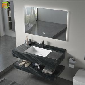 Lavabos rectangulares modernos, lavabos para pared, conjunto de lavabo de baño con espejo led - Product Image 3