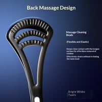 Nettoyant de langue réutilisable double face en plastique pour hommes, réduit la mauvaise haleine, élimine les dépôts blancs épais, soin buccal, brosse à langue noire