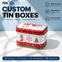 Boîte cadeau en étain personnalisée, écologique et recyclable, idéale pour bonbons, décorations de fêtes, rangement, cadeau de Noël, petite taille - Vente chaude directe usine