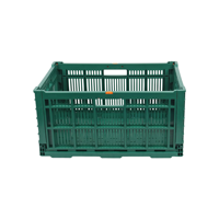 Caisse pliable JOIN Green, robuste, en plastique, empilable avec poignées, pour la logistique d'entrepôt